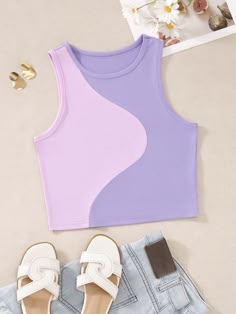 Colourful Tank Tops, Pastel Tank Top, Bright Tops, Pastel Tops, Tops Trendy, Cute Summer Tops, Teen Outfits, Cute Dress Outfits