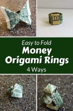 money origami ring made out of dollar bills