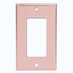 a pink light switch plate on a white background with an empty space in the middle