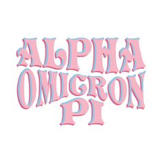 the word alpha on oregon pi in pink and blue