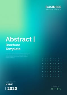 an abstract brochure template with blue and green colors