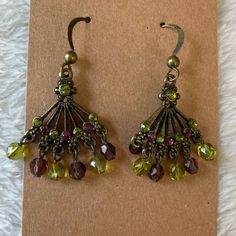 Very Pretty Dangle Earrings! Approximately 1-1/2”. New! Pretty Dangle Earrings, Green Chandelier Earrings, Green Chandelier, Pretty Earrings Dangle, Green Chandeliers, Hummingbird Earrings, Gold Heart Earring, Open Hoop Earrings, Thread Earrings