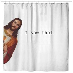 Jesus Peeking Meme Shower Curtain - Funny Dorm Bathroom Decor Meme Bathroom Decor, Peeking Around The Corner, Shower Curtain Funny, Funny Shower Curtain, Girl Dorm Decor, Jesus Meme, Bathroom Dorm, Funny Housewarming Gift, Unique Bathroom Decor