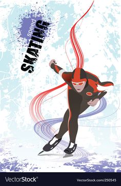 a man in a red and black ski suit is skiing