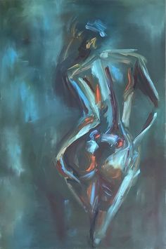 an abstract painting of a naked woman