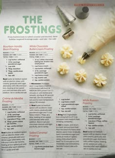 an article about the frosting process is shown in this magazine, with instructions on how to use it