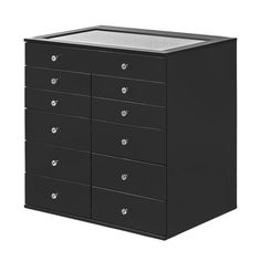 an image of a black drawer with drawers