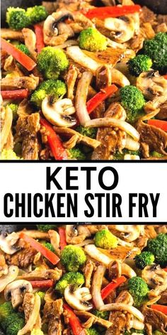 keto chicken stir fry with broccoli and peppers