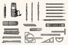 various types of tools are shown here in this antique illustration from the early 20th century