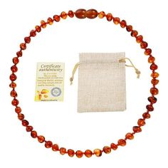 Natural Baltic Amber Stone Beaded Necklace Accessory-Necklaces-Innovato Design-Cognac-45CM Adult Necklace-Innovato Design Teething Bracelet, Amber Teething Necklace, Wood Inlay Rings, Amber Bead Necklace, Baby Necklace, Baltic Amber Necklace, Baby Bracelet, Stone Beaded Necklace, Amber Bracelet