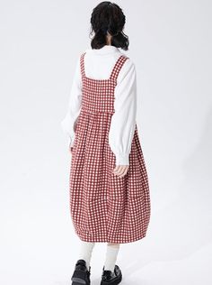 ❤Red Check Mid-Length Sass Dress❤︎ Casual Red A-line Maxi Dress, Red A-line Maxi Dress For Casual Occasions, Red Long Sleeve Cotton Maxi Dress, Spring Burgundy Cotton Dress, Red Cotton Dress For Fall, Burgundy Cotton Dress For Spring, Red Midi Length Dress For Casual Occasions, Red Long Sleeve Cotton Dress, Red Long Sleeve Daywear Dress