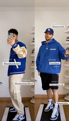 Baseball Game Outfit Men, Blue Shoes Outfit Men, Streetwear Ideas, Outfit Hombre, Blue Outfits, Trendy Fits, Outfits Hombre, Mens Fashion Streetwear, Tomboy Style Outfits