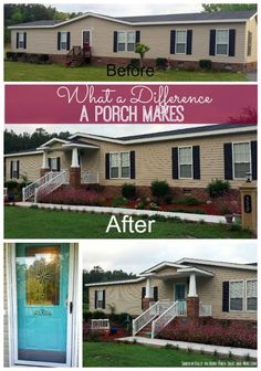 before and after pictures of a porch makeover