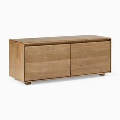 the sideboard is made from wood and has two doors