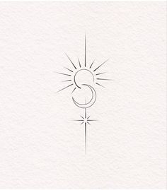 a drawing of the letter s with a sun in the middle and stars around it