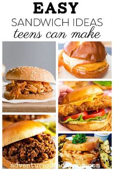 Sandwiches are an easy dinner anyone can make. Find a list of yummy sandwiches PLUS lots of other EASY meal ideas for teens to make on their own. Simple Recipes For Dinner, Easy Sandwich Ideas, Recipes For Teens, Crab Salad Sandwich, Pepperoni Bread, Yummy Sandwiches, Easy Sandwich, French Toast Waffles, Cream Cheese Pasta