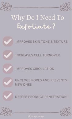 Why Exfoliate Skin, What Is Exfoliating, Skincare Ig Post, Benefits Of Exfoliating Skin, Exfoliation Quotes, Skincare Topics, Facial Quotes, Exfoliation Tips, Setting Spray For Oily Skin