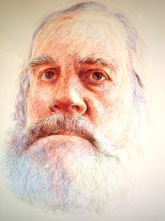 a drawing of an old man with a beard