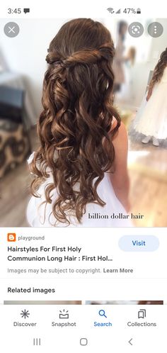 Half Up Communion Hairstyles, Bautizo Hairstyle, Hairstyles For Kids For Weddings, Girls Bridesmaid Hair, Half Up Half Down Communion Hairstyles, Kid Hairstyles For Wedding, Hair For First Communion Style, Flowergirl Hairstyle Natural Curly Hair, Kids Flower Girl Hairstyles