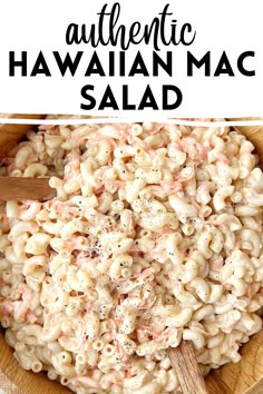 Hawaiian macaroni salad in a wooden salad bowl. Hawaiian Style Macaroni Salad, Traditional Hawaiian Macaroni Salad, Authentic Hawaiian Macaroni Salad, Healthy Hawaiian Macaroni Salad, Hawaiian Mac Salad, Caprese Pasta Salad Recipes, L&l Hawaiian Macaroni Salad Recipe, Creamy Macaroni Salad