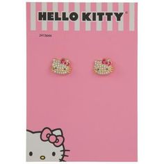 the hello kitty earrings are in pink packaging