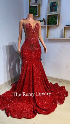 Red Prom Dress Sweetheart Neckline, Red And Green Prom Dress, Red Hoco Dress Black Women, Red Beaded Prom Dress, Red Nigerian Dress, Burgundy Prom Dress Black Women, Red Prom Dress Corset Top, Red Prom Theme, Red Prom Dress Inspiration