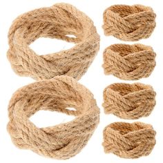 four pieces of rope on a white background