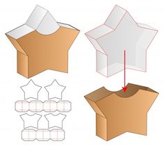 an open cardboard box with cut outs and paper on the inside, showing how to fold it