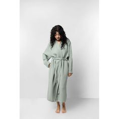 Relax in unparalleled comfort and style. Experience the ultimate in lounging luxury with this sumptuous robe, expertly crafted from the finest 100% long-staple Turkish cotton. Its soft, lightweight 4-ply gauze fabric is perfect for any relaxed setting. With a relaxed fit and snug waist tie, it offers both comfort and a chic silhouette. Plus, it features two convenient side pockets for your essentials. Whether it's a quiet morning at home or a comfortable evening in, this kimono is the perfect bl Green Cotton Robe For Spring, Green Kimono Sleeve Robe For Loungewear, Beach Green Cotton Kimono, Green Cotton Robe With Kimono Sleeves, Green V-neck Free Size Kimono, Sunday Citizen, Quiet Morning, Cotton Kimono, Gauze Fabric