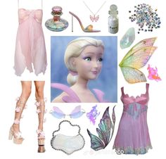 a collage of various items including shoes, clothing and accessories for the doll's character