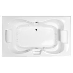 the bathtub is white and has two handles on one side, and an arm rest