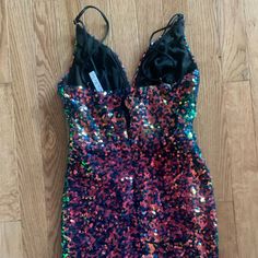 Size Xs Lucy In The Sky Dress Brand New Never Worn/ #Homecoming Lucy In The Sky Dress, Sky Dress, Iridescent Sequin, Sky Black, Sequins Dress, Lucy In The Sky, Rainbow Fish, Sequin Bodycon Dress, Pink Panther