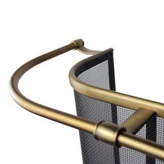 a close up of a metal object with mesh on it's sides and handles