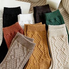 Make these socks a part of your grandmacore aesthetic outfit 🌾Free SizeMaterial: Cotton, Wool Casual Socks As A Gift For Fall, Casual Socks As Gift For Fall, Casual Socks For Fall Gift, Casual Socks For Fall, Casual One Size Acrylic Socks, Casual Warm Socks In One Size, Warm Casual Socks One Size, Casual Warm Socks One Size, Casual Multicolor Fall Socks