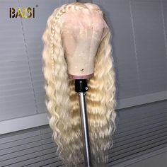 Hair Material 100% Human Hair Texture Deep wave Length 8-28 inches Density 150% / 200% Last For Over one year with good care Hair Color Blonde 613# Color Hairline lightly pre-plucked Lace area 13*1*6 T Part , frontal lace Straps adjustable Customized Time 3-5 Working Days Lace Swiss Can Be Dyed yes Hairdresser Quotes, Blonde Weave, Gold Hair Colors, Wig Collection, Color Rubio, Blonde Wavy Hair, Human Wigs, Blonde Lace Front Wigs, 613 Blonde