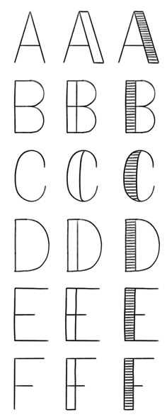 the letters and numbers that are drawn in different ways, each with their own line