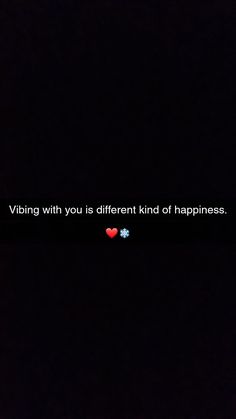 a black background with a red heart and the words vibing with you is different kind of happiness