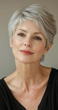 For women over 50, short haircuts like a layered bob can provide a modern and fresh look. This cut is ideal for adding volume and movement to thinning hair. With the right layers, you can achieve a sophisticated style that�s easy to maintain and always looks polished. Brown Pixie Hair, Too Cute To Handle, Best Short Hairstyles, Hairstyles For Women Over 60, Stylish Short Haircuts, Different Hair Types, Haircut Inspiration, Hair Guide, Layered Bob