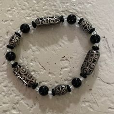 3” In Diameter Without Stretching The Stretch Bracelet Brand New Cheap Black Edgy Bracelets, Alt Bracelets, Edgy Handmade Black Bracelets, Black Alternative Fashion Bracelets, Grunge Bracelets, Emo Bracelets, Adjustable Black Grunge Bracelet, Gothic Black Adjustable Beaded Bracelets, Dr Bedroom