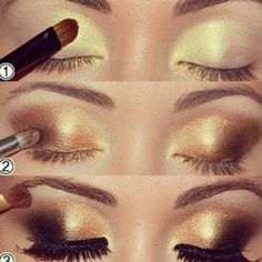 Brown eyeshadows Make Up Gold, Gold Smokey Eye, Make Up Studio, Best Makeup Tutorials, Fixing Spray, Beauty Make-up