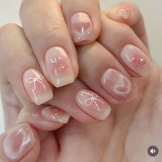 Gel Nail Designs Pink And White, Blush Nails Design, Douyin Nails Coffin, Bday Nails Pink, Short Nail Looks, Inspo Acrylic Nails, Nail Inspo Acrylic, Korean Nail Art, Art Deco Nails