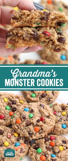 grandma's monster cookies are the perfect treat for halloween