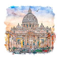 an artistic drawing of the dome of st paul's cathedral in london, england