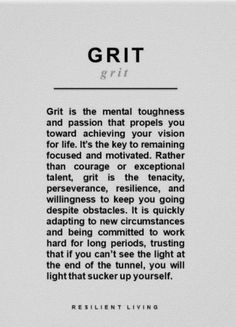 Grit Motivational Quotes, Quotes About Practice Sports, Quotes About Sports Losses, Grit Quotes, Sports Mental Toughness, Mcdonough Georgia, Grit: The Power Of Passion And Perseverance, 5am Club, Good Leadership Skills