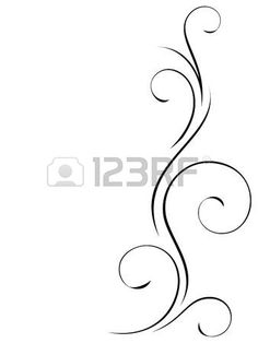 a black and white drawing of a swirly vine on a white background with space for text