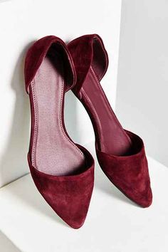 Suede D'Orsay Flat Creation Couture, Suede Flats, Shoes Flats Sandals, Red Suede, Suho, Wedding Shoes