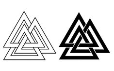 two black and white triangles are shown in the shape of triangles, one with an upside