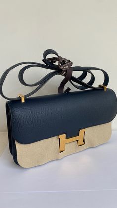 *The bag comes in full set with original store receipt. Hermes Constance, Gold Leather, Jewelry Companies, Watches Jewelry, Gold Hardware, Blue Color, Handbags, Leather, Gold