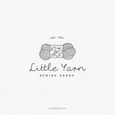 the logo for little yarn sewing goods, which is designed to look like a ball of yarn