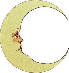 a drawing of a woman's face on the moon